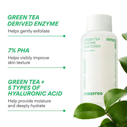 innisfree  Green Tea Enzyme 7% PHA Gentle Exfoliating Toner