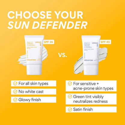 innisfree  Daily UV Defense Mineral Sunscreen Broad Spectrum SPF 45