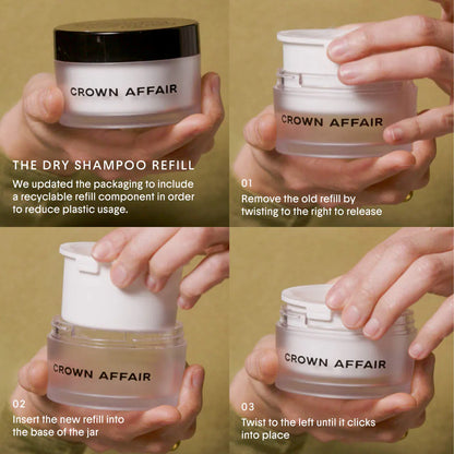 Crown Affair Non-Aerosol Dry Shampoo Powder – Oil-Absorbing Hair Refresh