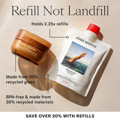 Josie Maran  Vanilla Vibezzz - Whipped Argan Oil Refillable Firming Body Butter Jar