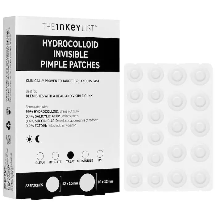 The INKEY List  Hydrocolloid Invisible Pimple Patches + Salicylic Acid