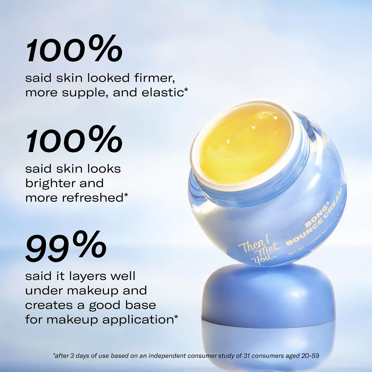 Then I Met You  Bong² Bounce Cream Brightening & Barrier Repair Korean Moisturizer with Vitamin C, Ceramides, & Collage