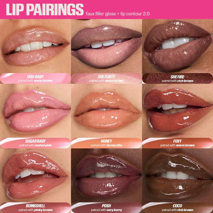 HUDA BEAUTY  Faux Filler Shiny Non-Sticky Lip Gloss