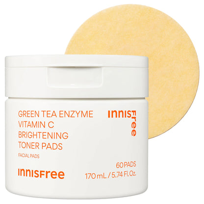 innisfree  Daily Vitamin C Korean Brightening Toner Pads with Niacinamide for Dark Spots