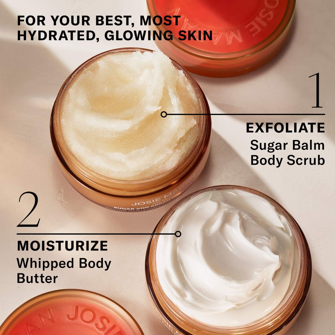 JOSIE MARAN  Golden Hour (Amber, White Musk) - Whipped Argan Oil Refillable Firming Body Butter