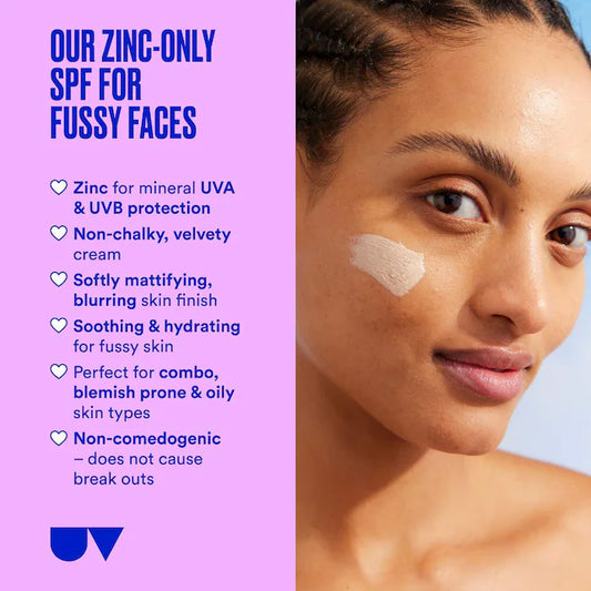 Ultra Violette  Velvet Screen SPF 50 Mattifying Mineral Fragrance Free Facial Sunscreen