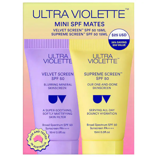 Ultra Violette  Mini SPF Mates SPF 50 Hydrating and Mattifying Sunscreen Duo