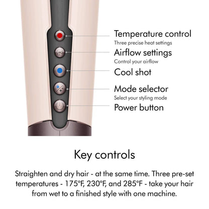 **Dyson Airstrait™ Wet-to-Dry Straightener – Ceramic Pink**