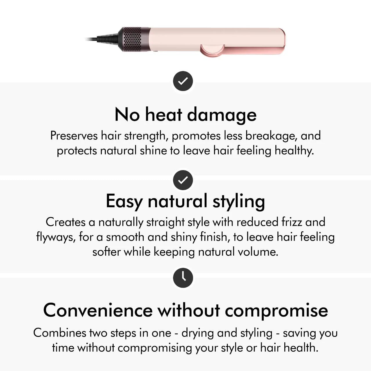 **Dyson Airstrait™ Wet-to-Dry Straightener – Ceramic Pink**