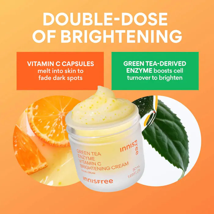 innisfree  Green Tea Enzyme Vitamin C Brightening Cream