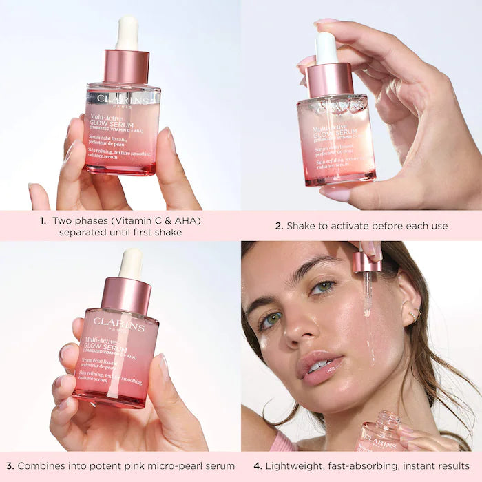 Clarins  Multi-Active Brightening Glow Serum with Vitamin C + AHA