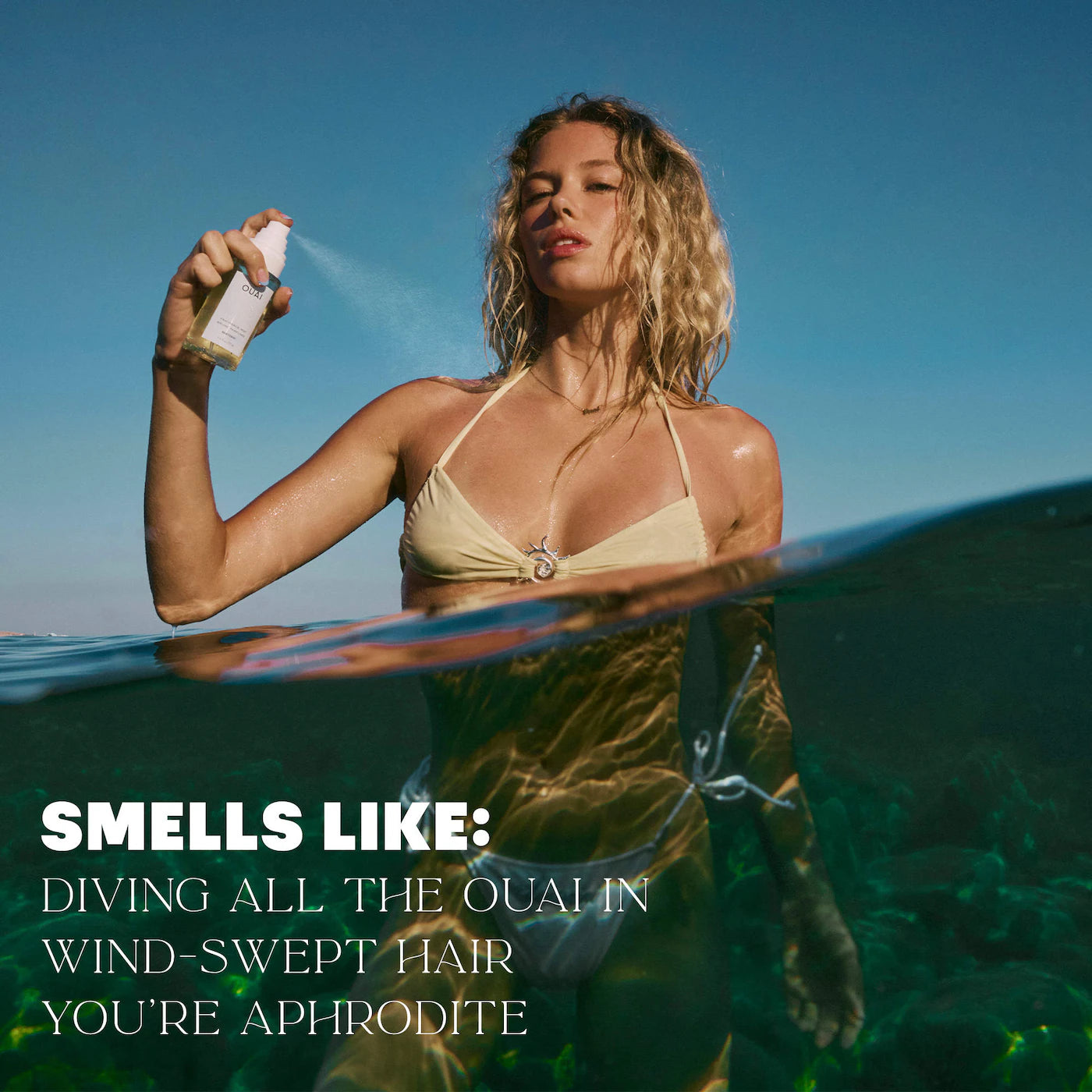 **OUAI Santorini Hair & Body Mist – Honeysuckle & Peach Fragrance**