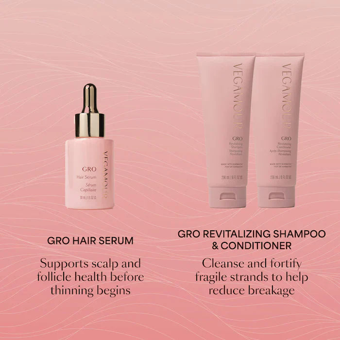 GRO Hair Serum and Shampoo & Conditioner Hair Gift Set
