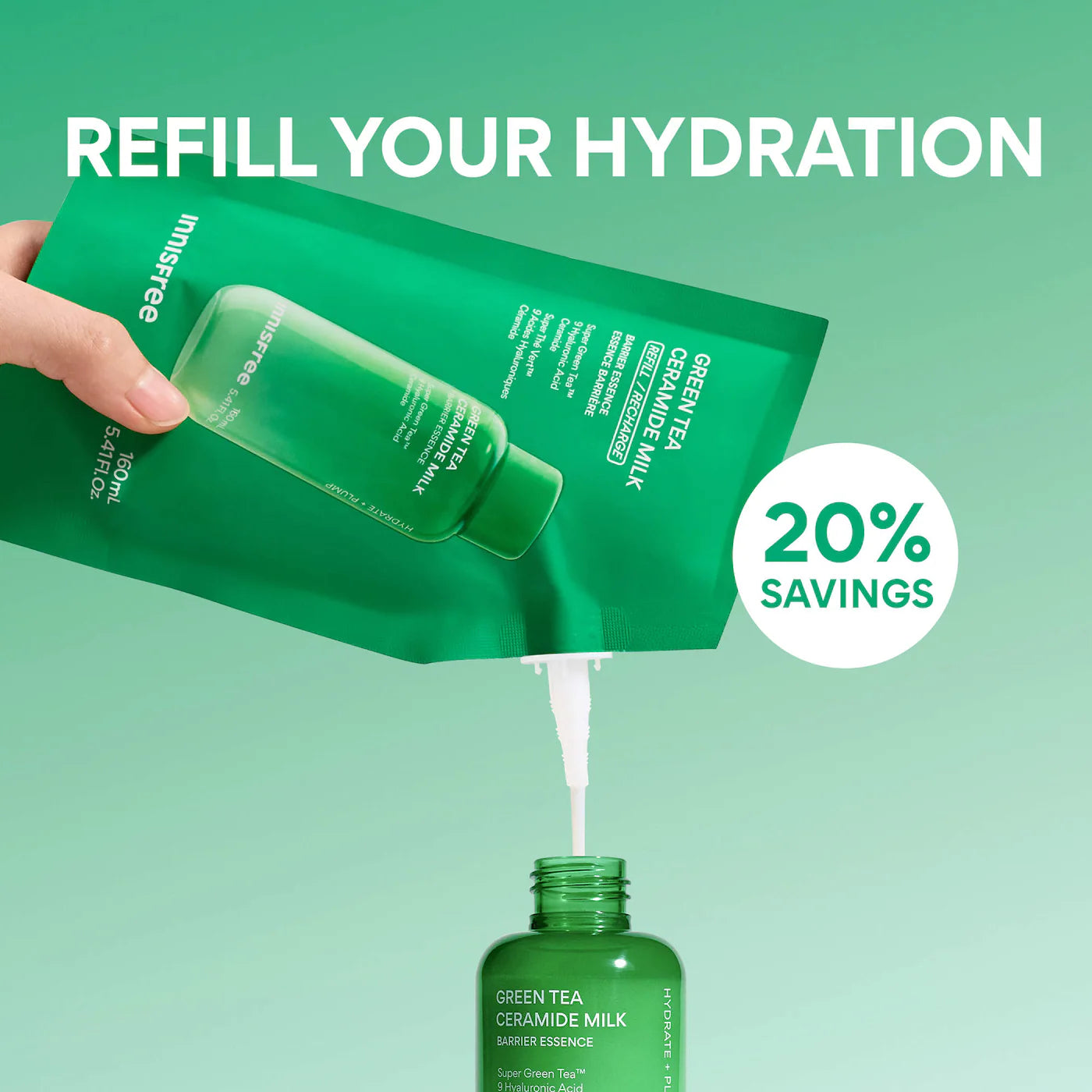 innisfree  Mini Green Tea Ceramide Milk Toner for Hydration & Barrier Repair