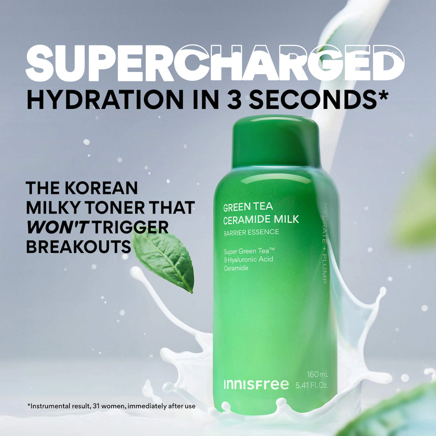 innisfree  Mini Green Tea Ceramide Milk Toner for Hydration & Barrier Repair