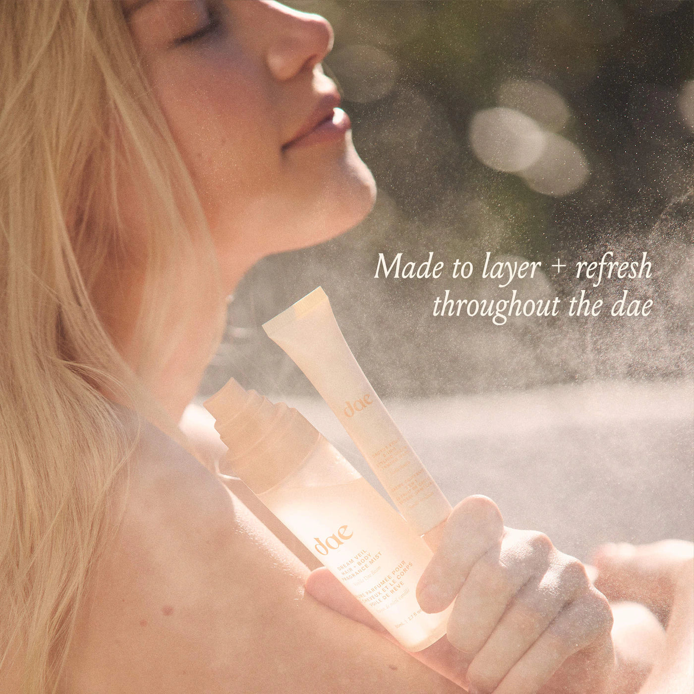 **dae Dream Veil Hair & Body Fragrance Mist – Vanilla, Candied Lemon & Praline**