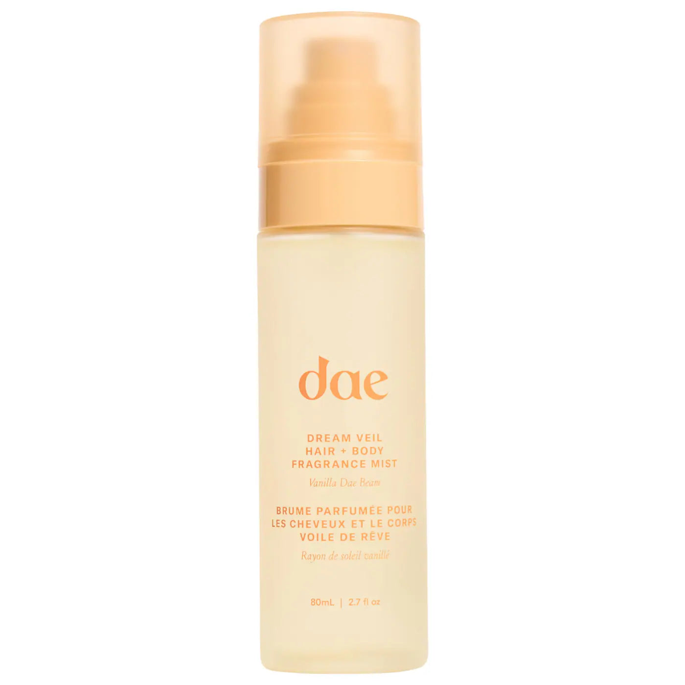 **dae Dream Veil Hair & Body Fragrance Mist – Vanilla, Candied Lemon & Praline**
