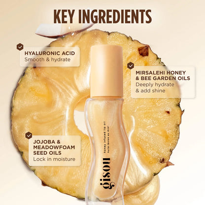 Gisou Honey Infused Hydrating Lip Oil – Nourishing Glossy Lip Treatment