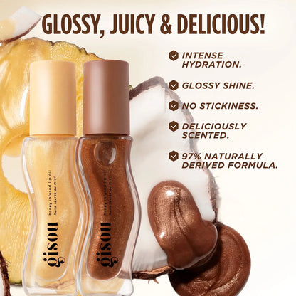 Gisou Honey Infused Hydrating Lip Oil – Nourishing Glossy Lip Treatment