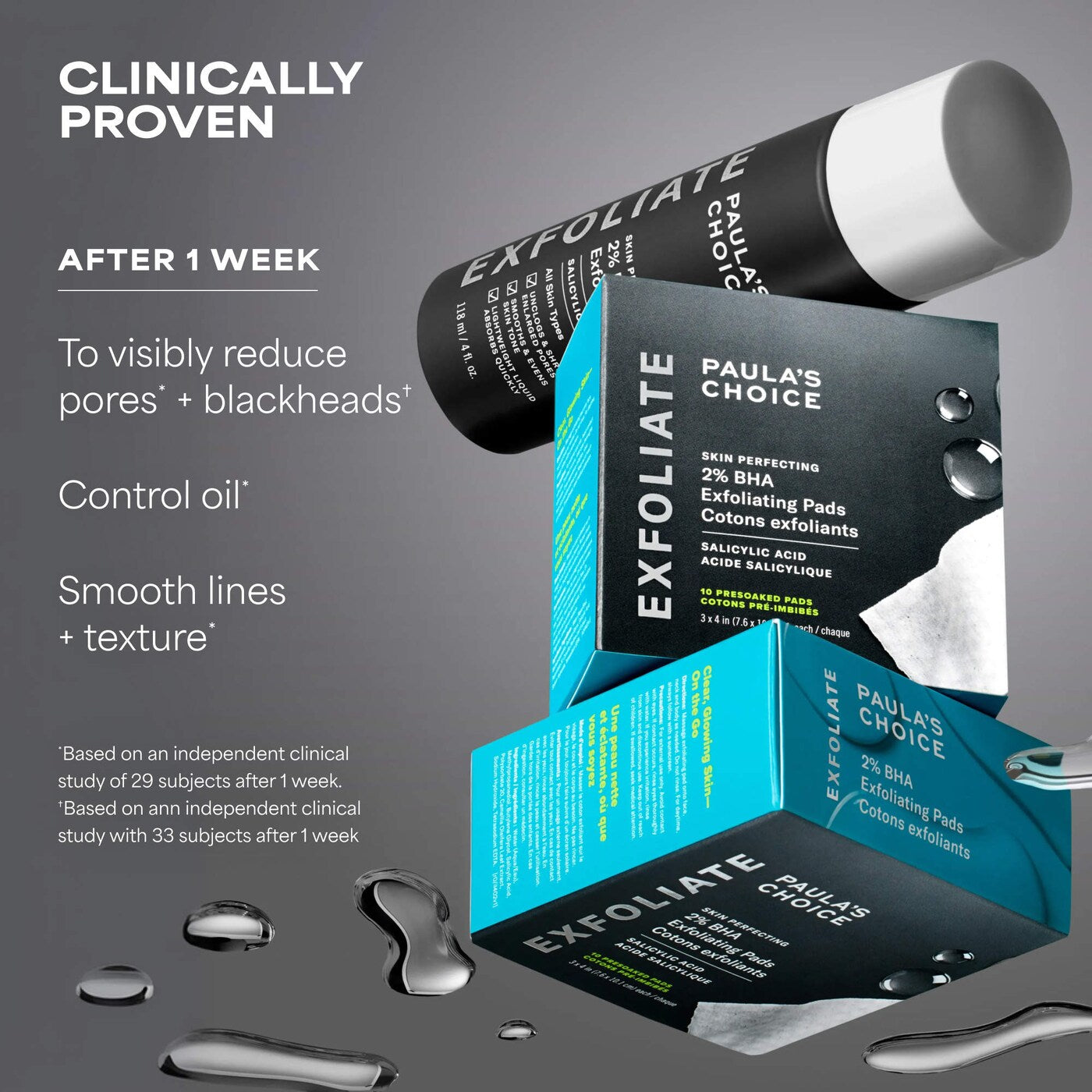 Paula's Choice  Home & Away Kit with 2% BHA Exfoliating Toner & Toner Pads for Clear Skin