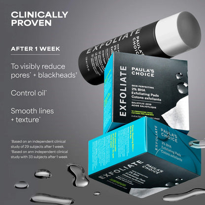 Paula's Choice  Home & Away Kit with 2% BHA Exfoliating Toner & Toner Pads for Clear Skin