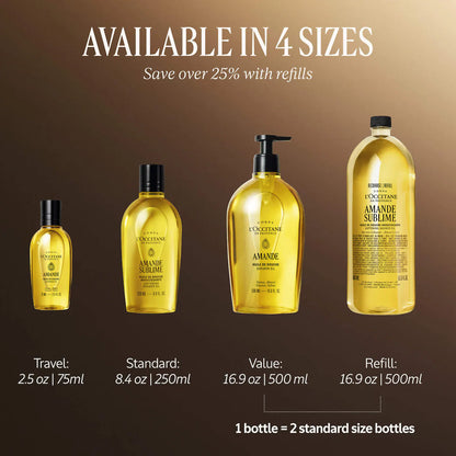 L'Occitane Almond Shower Oil – Cleansing & Softening Refillable Body Wash