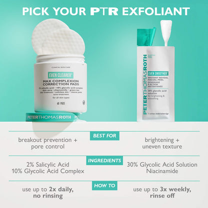 Peter Thomas Roth  Even Clearer™ Max Complexion Correction Pads for Acne and Blemishes