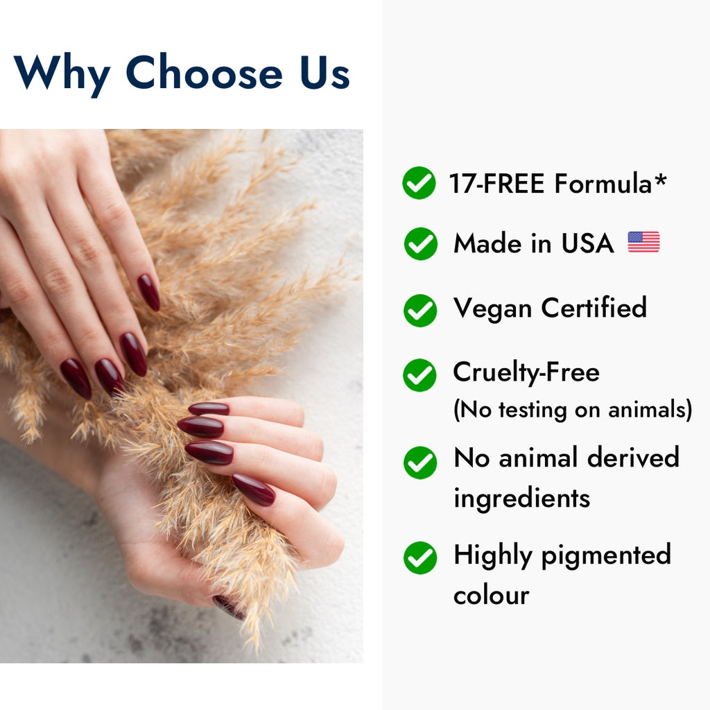 Vegan Nail Polish – Vegan & Cruelty Free PETA Certified | 15ml | 36 SHADES