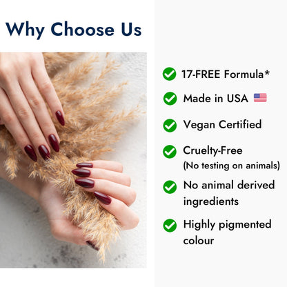 Vegan Nail Polish – Vegan & Cruelty Free PETA Certified | 15ml | 36 SHADES